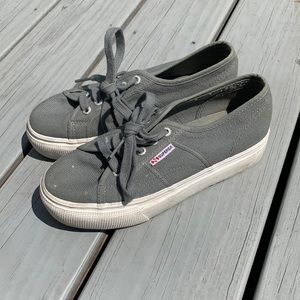 Gray platform sneakers supergas Super cute only worn once